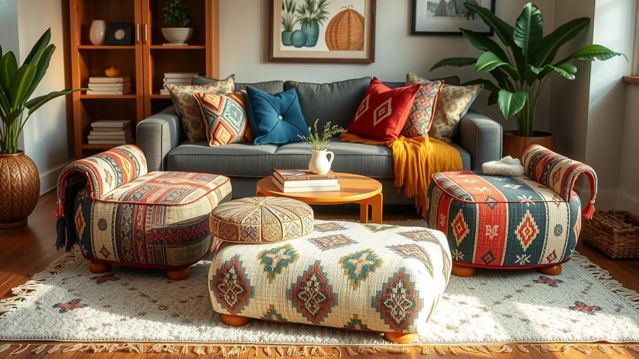 Round-Up of Unique Kilim Ottomans to Elevate Your Living Space